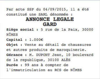 annonce legale gard